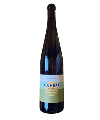 Alumbra Cellars Riesling is a non-Pinot Noir wine from Oregon.