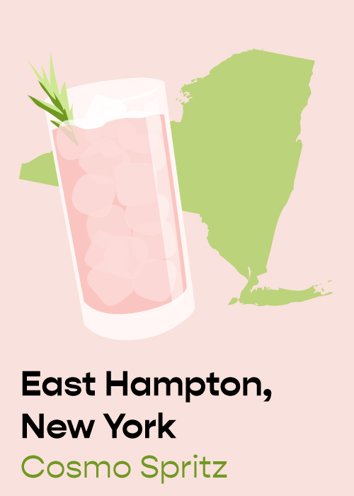 Cosmo Spritz is a great cocktail to make when you’re stuck at home and want to feel like you’re in East Hampton, NY.