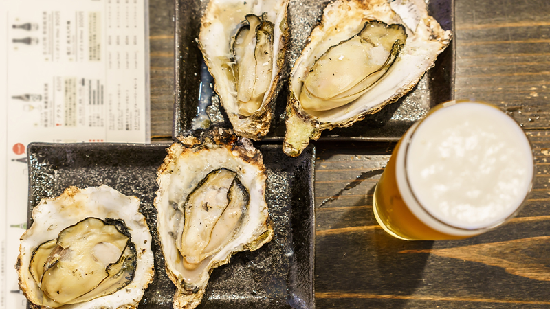 Oysters used for beer pairings.