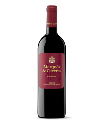 Marqués de Cáceras Rioja Crianza, 2018, from Rioja, Spain is a good wine you can actually find.
