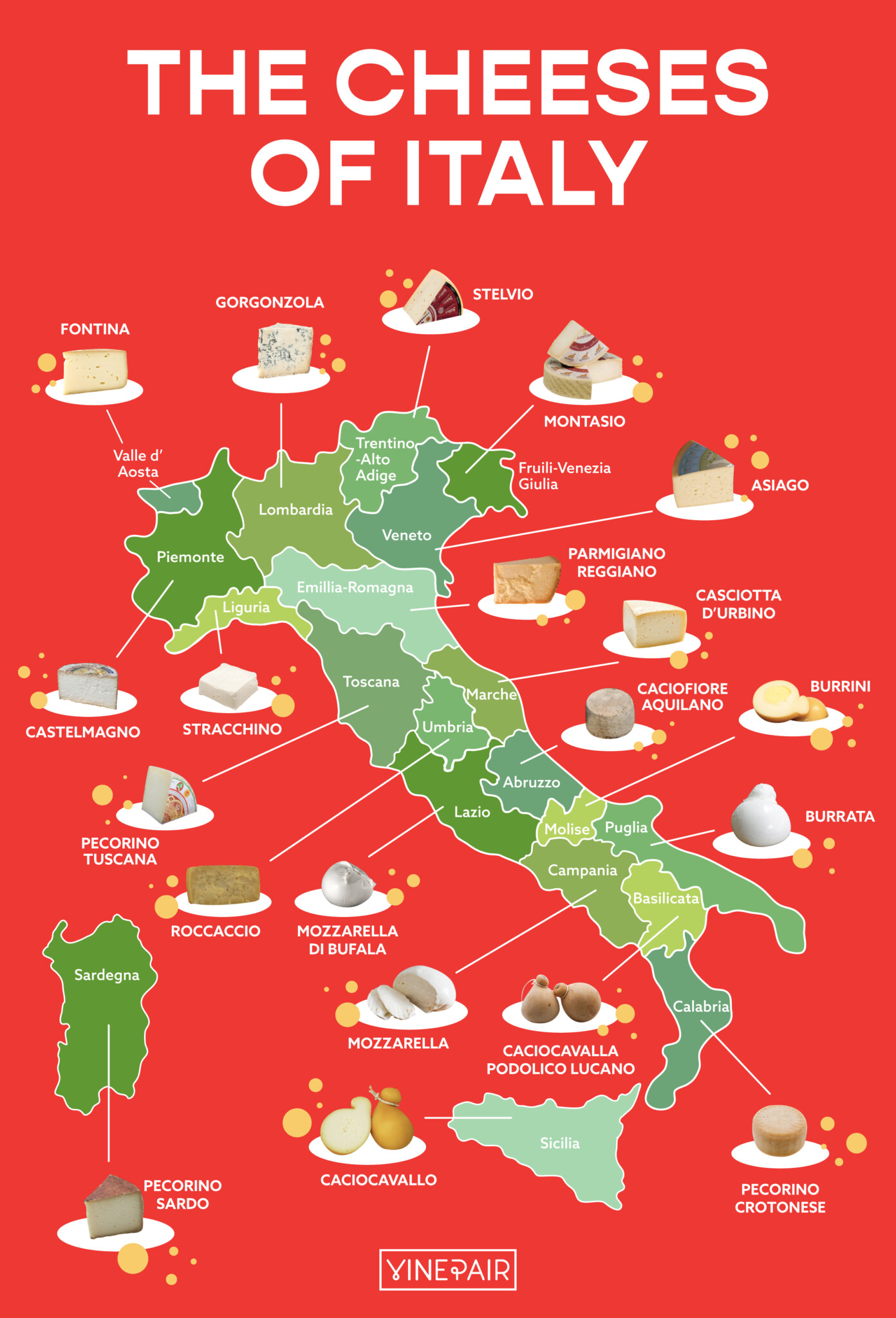 MAP: The Iconic Cheeses Of Italy | VinePair