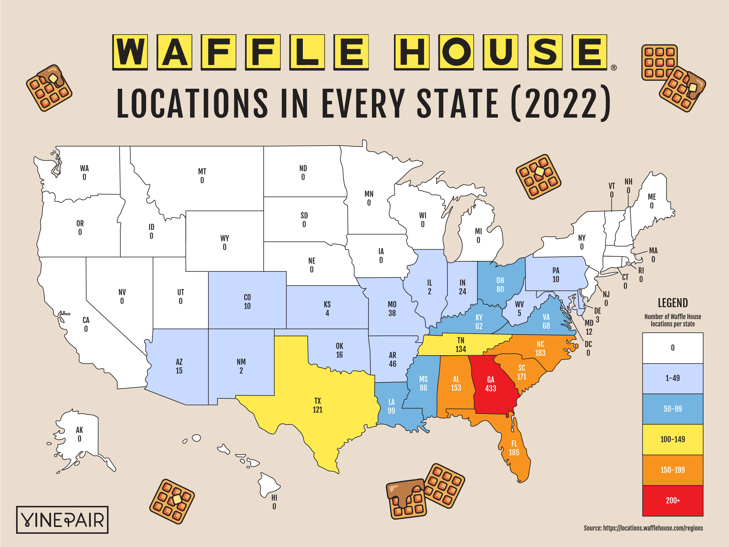 Find out just how many Buffalo Wild Wings locations are in your home state and see how the beloved sports bar compares state to state.