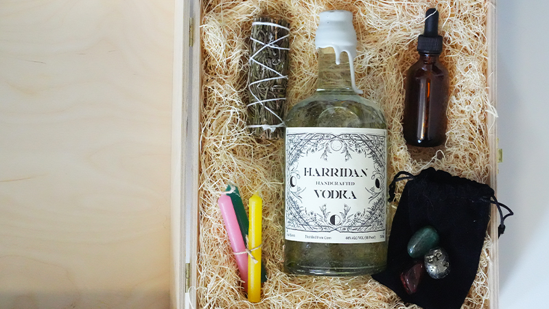 Bridgette Taylor's Harridan Vodka in the Midsummer Ritual Box