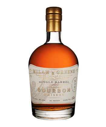 Milam & Greene Whiskey Single Barrel Bourbon is one of the best single barrel bourbons for 2022.