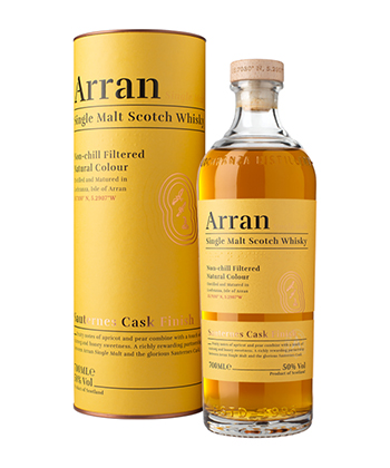 Arran Single Malt Sauternes Cask Finish is one of the best whiskies to drink in 2022.
