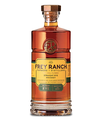 Frey Ranch Straight Rye Whiskey is one of the best whiskies to drink in 2022.
