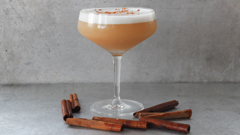 The Apple Cider Bourbon Sour is an essential whiskey cocktail to kick off fall. 