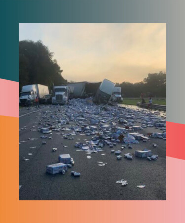 A Truck Crash Covered a Florida Highway with Coors Light