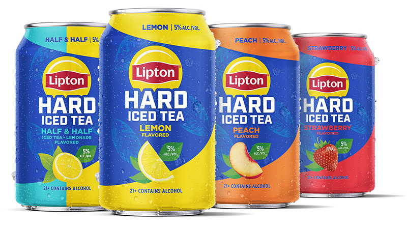 Four cans of Lipton Hard Iced Tea
