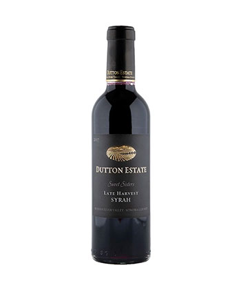 Dutton Estate Winery Sweet Sisters Late Harvest Syrah 2017 is one of the best dessert wines for 2022.