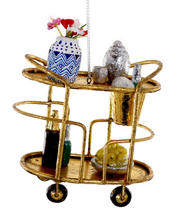 Cody Foster & Co Glam Bar Cart Ornament is one of the best gifts for the spirits lovers in your life this Holiday season.