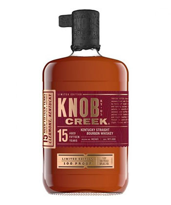 Knob Creek 15 Year Old is one of the best bourbons to gift this holiday season (2022).