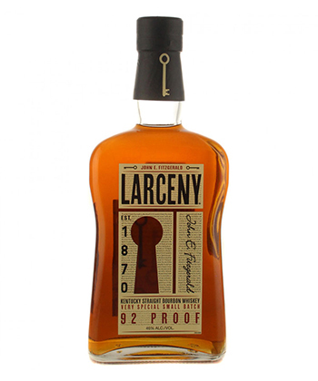 Larceny Kentucky Straight Very Small Batch Bourbon Whiskey is one of the best bourbons to gift this holiday season (2022). 