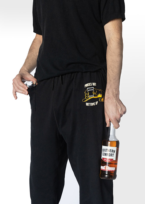 Southern Comfort's new Drinking Pants include a dedicated shot glass pocket.