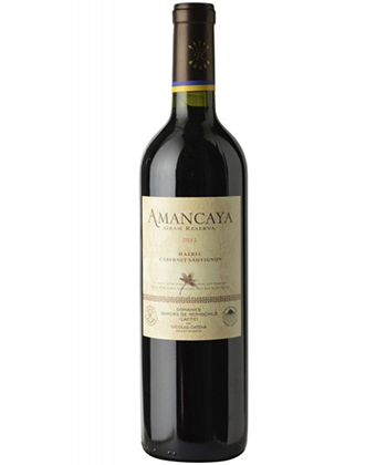 Bodegas Caro 'Amancaya' Gran Riserva Malbec-Cabernet Sauvignon is one of the best bang-for-your-buck Cabernet Sauvignons, according to sommeliers. 