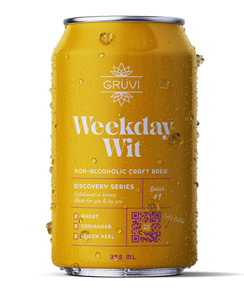 Gruvi Weekday Wit is one of the best non-alcoholic beers to drink right now.