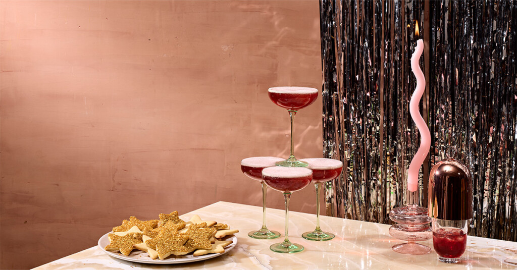This cocktail with a champagne topping truly sparkles. It’s the perfect drink to toast with as you ring in the new year.