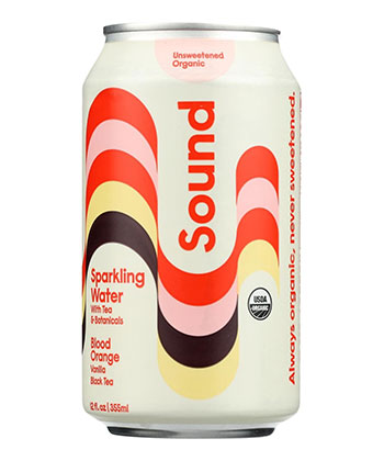 Sound Sparkling Water Blood Orange with Vanilla & Black Tea is one of the best sparkling waters for 2023.
