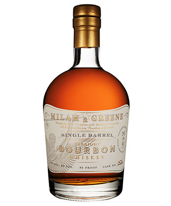 Milam & Greene Whiskey Single Barrel Bourbon is one of the best bourbons for 2023.