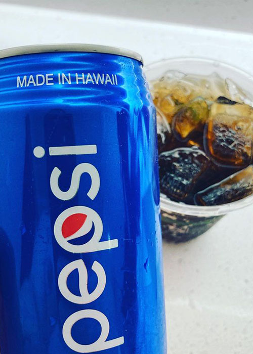 Soda cans also look a bit different in Hawaii, tapered at the top. 