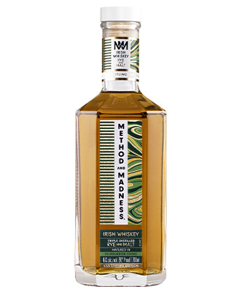 Method and Madness Rye & Malt Irish Whiskey is one of the best Irish Whiskeys for 2023.