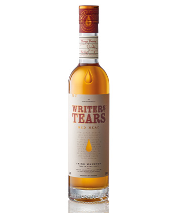 Writers' Tears 'Red Handed' Single Malt Irish Whiskey is one of the best Irish Whiskeys for 2023.