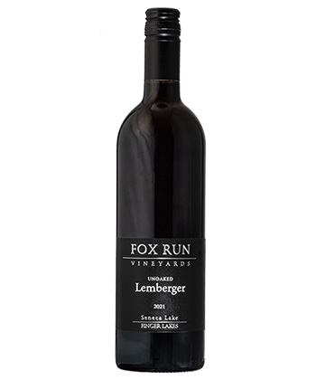 Fox Run Vineyards Unoaked Lemberger (Blaufränkisch) 2021 is one of the best red wines from the Finger Lakes.