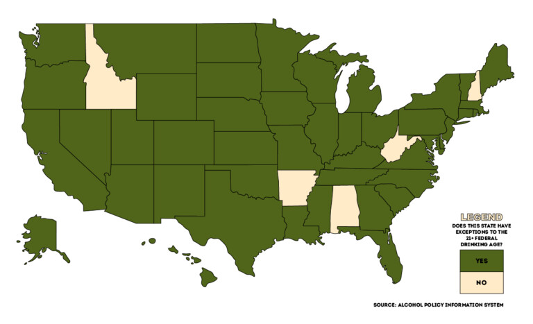 Teenagers Can Legally Drink In These States VinePair   Teenagers Can Legally Drink In These States Map 768x467 