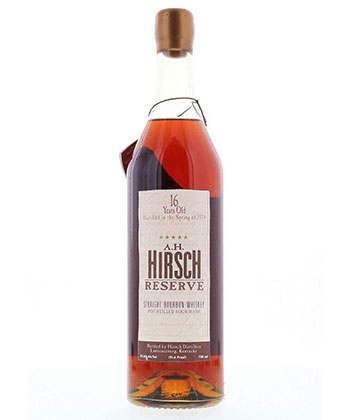 A.H. Hirsch Reserve 16 Year Old Straight Bourbon Whiskey is one of the most expensive bourbons in the world.