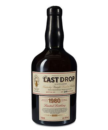 The Last Drop 1980 Buffalo Trace Kentucky Straight Bourbon Whiskey is one of the most expensive bourbons in the world. 