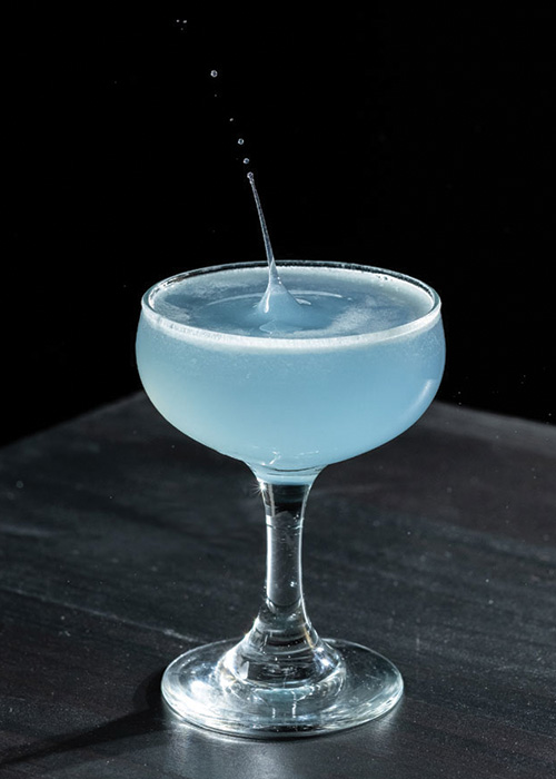 The Aviation is a blue-hued cocktail with typically no garnish