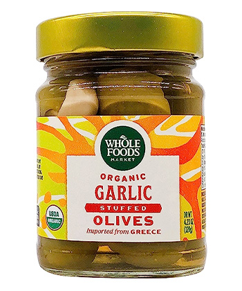 Whole Foods Organic Garlic Stuffed Olives is some of the best olive brine for Martinis. 