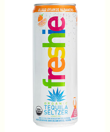 Freshie Organic Tequila Seltzer, Blood Orange Habanero flavor is one of the best canned tequila cocktails for 2023. 