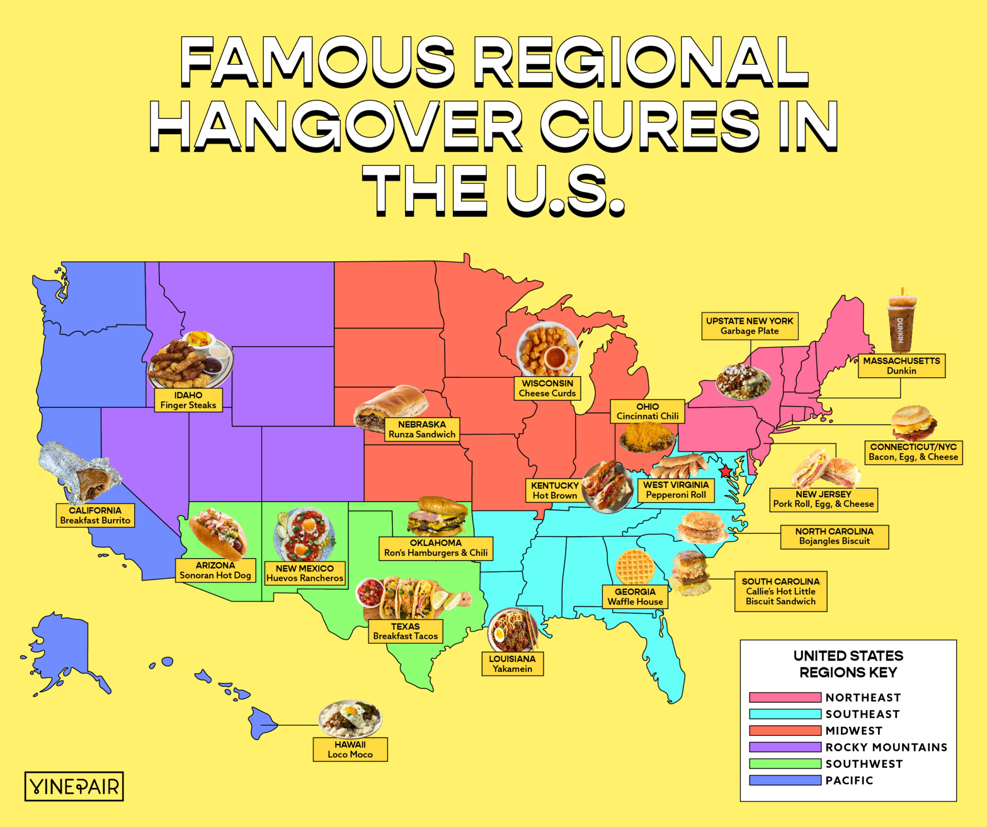 The Most Famous Regional Hangover Food Across the U.S. [MAP] | VinePair