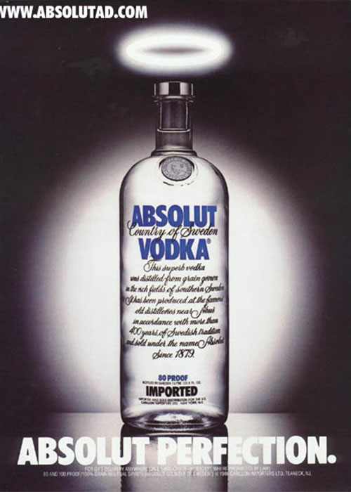 Absolut Perfection is one of the most iconic advertisements from the Absolut Perfection Campaign. 