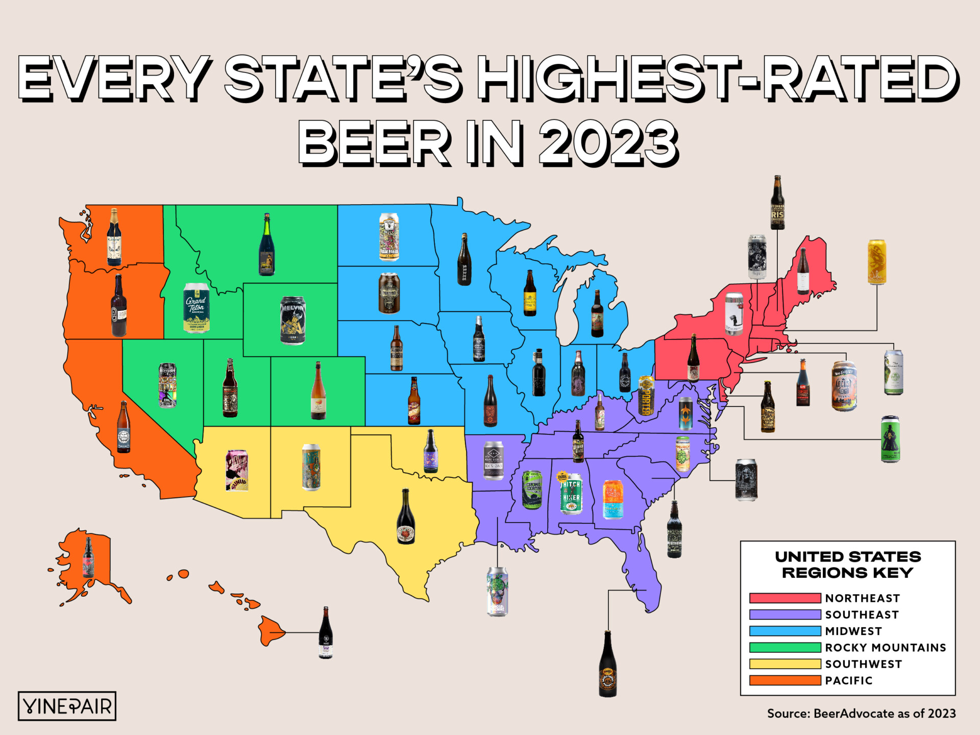 The Highest-Rated Beer in Every State (2023) [MAP] | VinePair