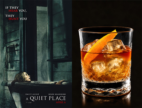 The Rusty Nail and A Quiet Place are the perfect scary movie and cocktail pairing. 