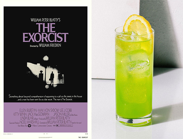 The Midori Sour and the Exorcist are the perfect scary movie and cocktail pairing. 