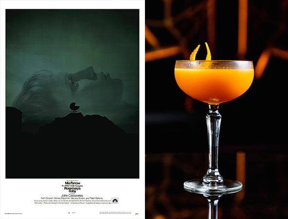 Satan's Whiskers and Rosemary's Baby are the perfect scary movie and cocktail pairing. 