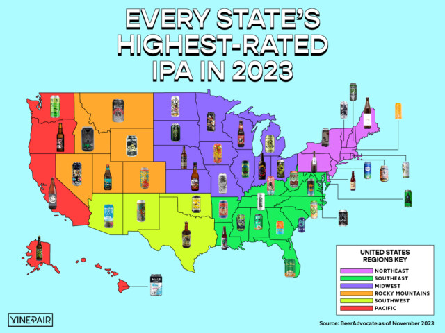 The Highest-Rated IPA in Every State (2023) [MAP] | VinePair
