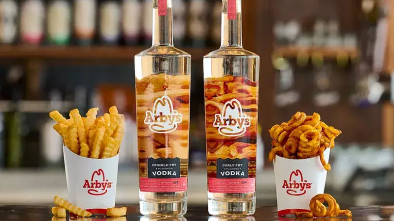 Arby’s Curly Fry Vodka is one of the weirdest food and booze collaborations. 