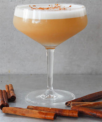 The Apple Cider Bourbon Sour is one of the best cocktails for Thanksgiving. 