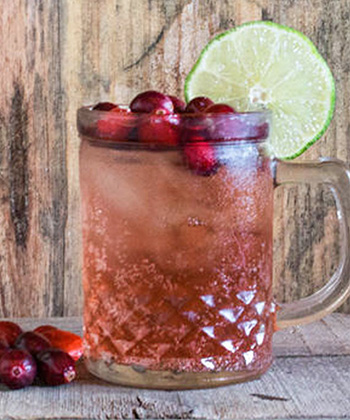 The Cranberry Moscow Mule is one of the best cocktails for Thanksgiving. 