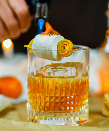 The Toasted Marshmallow Old Fashioned is one of the best cocktails for Thanksgiving. 