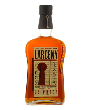 Larceny Kentucky Straight Very Small Batch Bourbon is one of the best bourbons to gift this holiday season. 