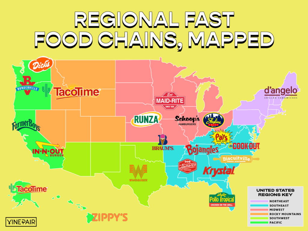 America's Favorite Regional Fast-Food Chains [MAP] | VinePair