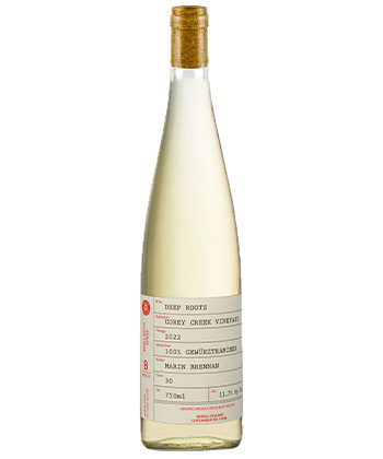 Corey Creek ‘Deep Roots’ Gewürztraminer 2022 is one of the best white wines for 2024. 