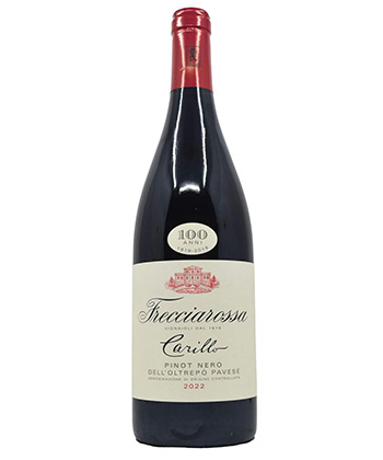 Frecciarossa Pinot Nero Carillo, Oltrepò Pavese, Italy 2022 is one of the best bang for your buck Pinot Noirs, according to sommeliers. 
