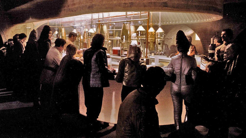 Mos Eisley Cantina from Star Wars is one of the most iconic fictional bars. 