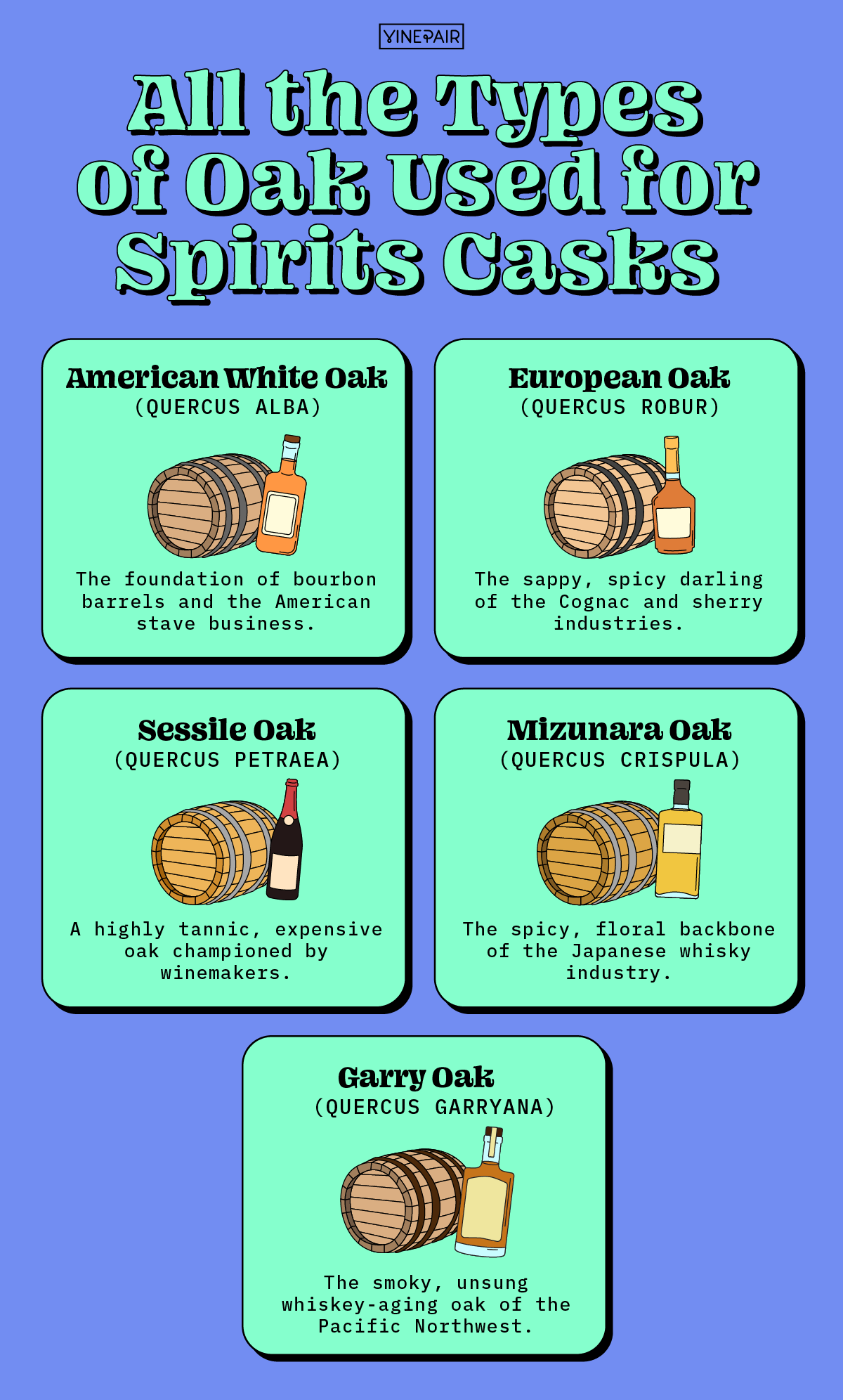 All the Types of Oak Used For Spirit Casks [Infographic]